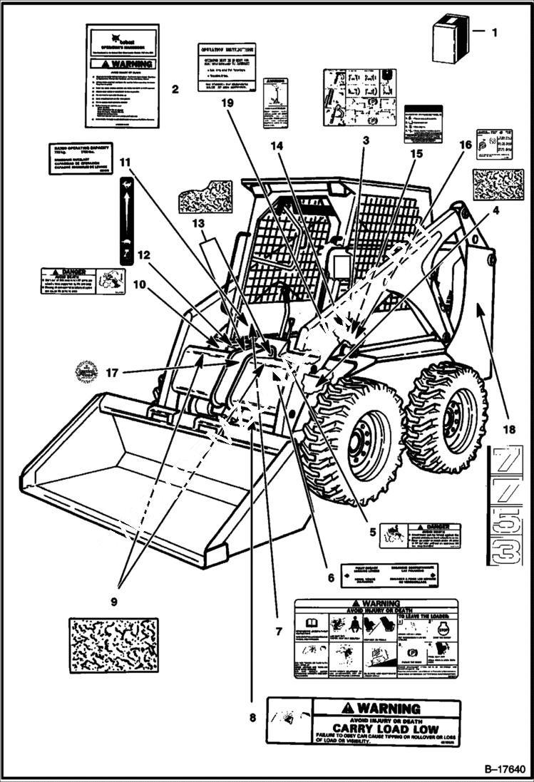 Схема запчастей Bobcat 700s - DECALS ACCESSORIES & OPTIONS