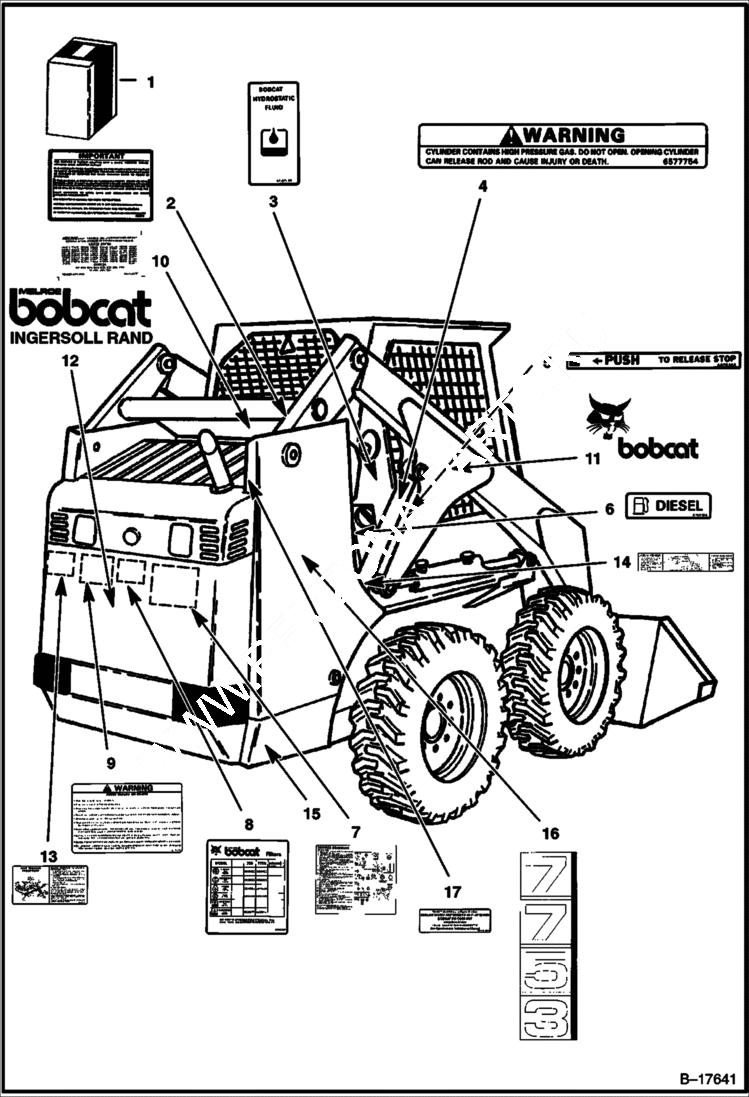 Схема запчастей Bobcat 700s - DECALS ACCESSORIES & OPTIONS