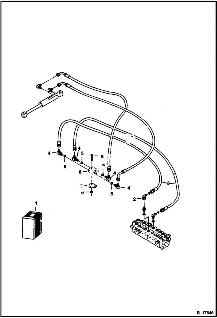 Схема запчастей Bobcat 220 - SWING CYLINDER LOCK VALVE KIT ACCESSORIES & OPTIONS