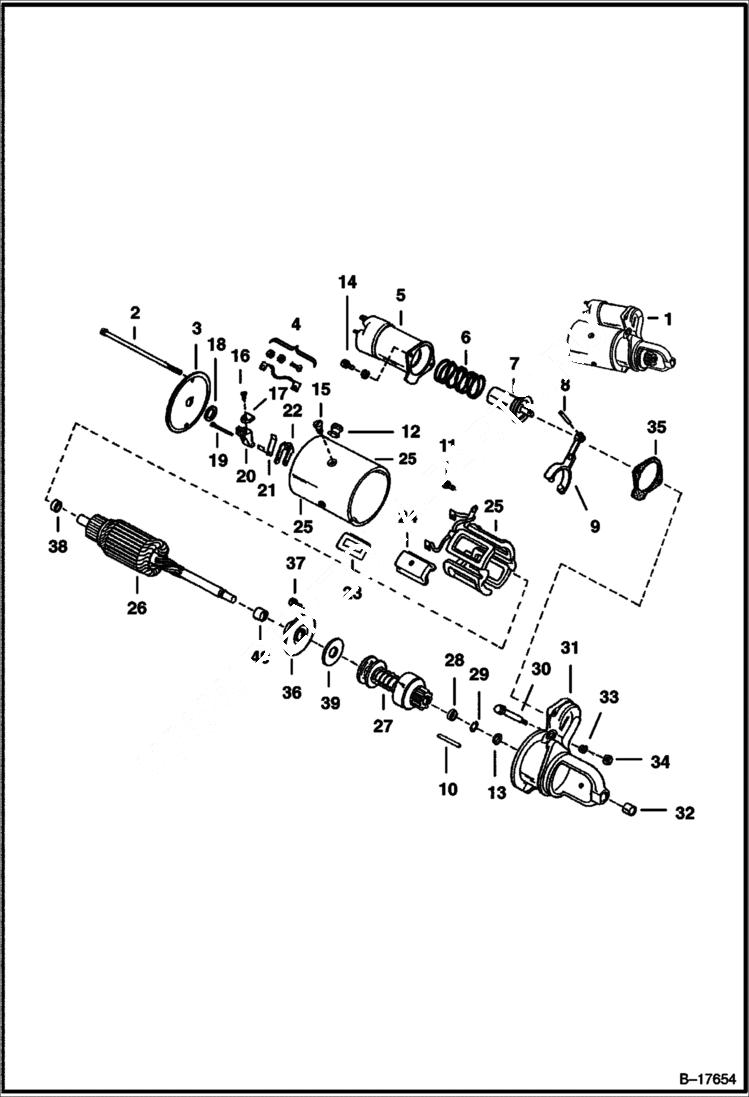 Схема запчастей Bobcat 700s - STARTER (Optional Service Starter) ELECTRICAL SYSTEM