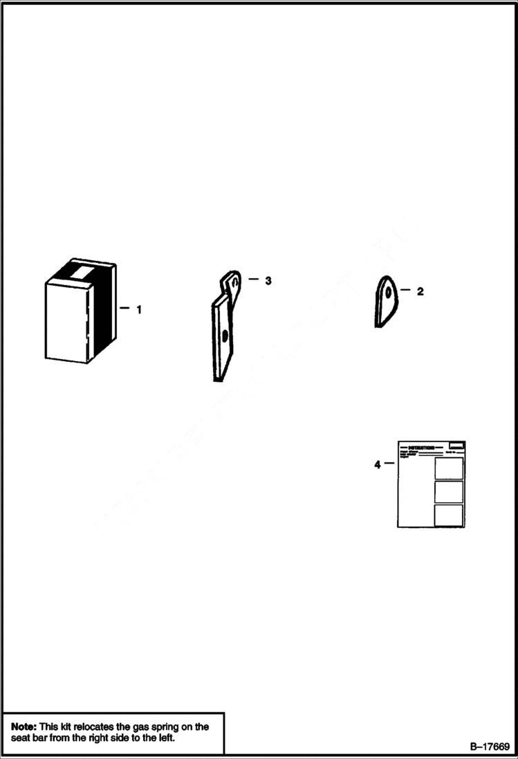 Схема запчастей Bobcat 700s - SEAT BAR (Cylinder Relocation Kit) ACCESSORIES & OPTIONS