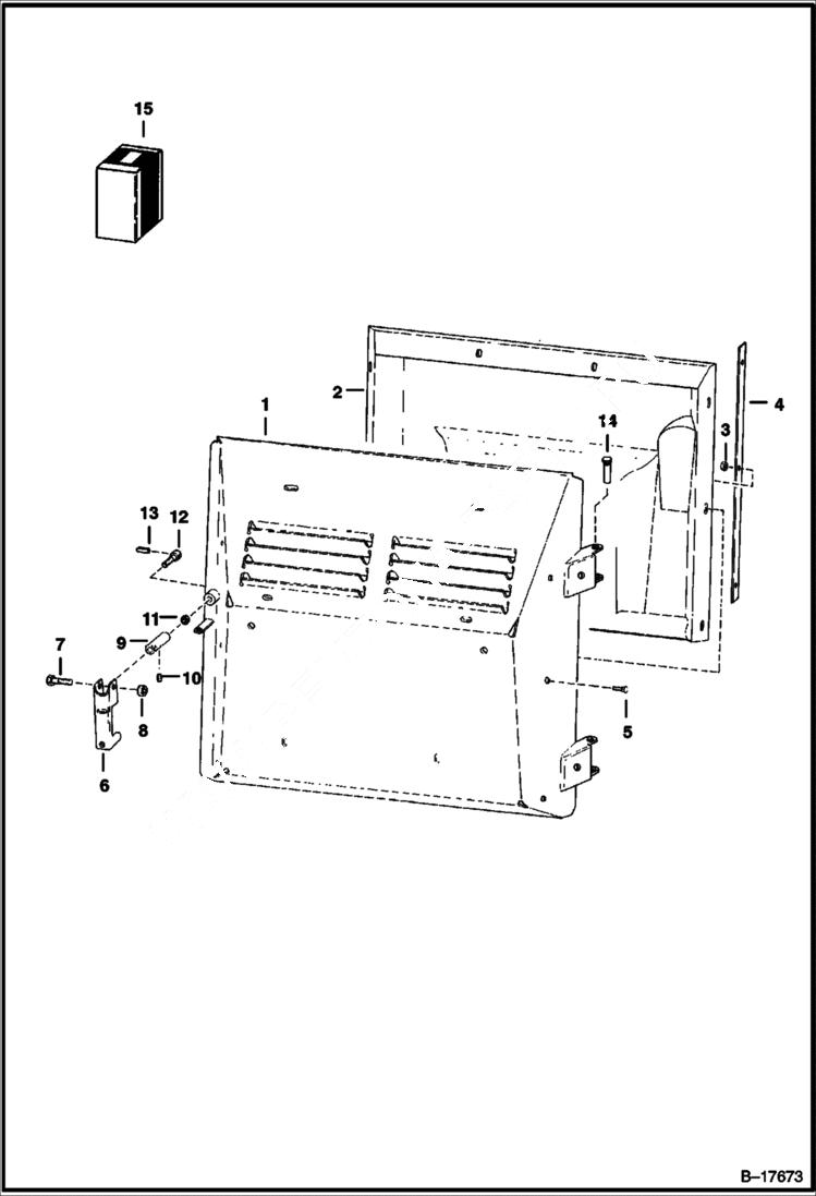 Схема запчастей Bobcat 500s - REAR DOOR MAIN FRAME