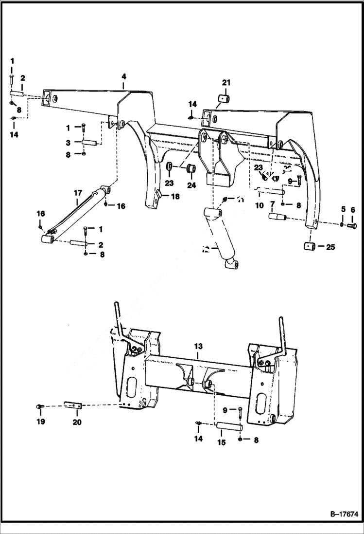 Схема запчастей Bobcat 500s - LIFT ARMS & BOB-TACH MAIN FRAME