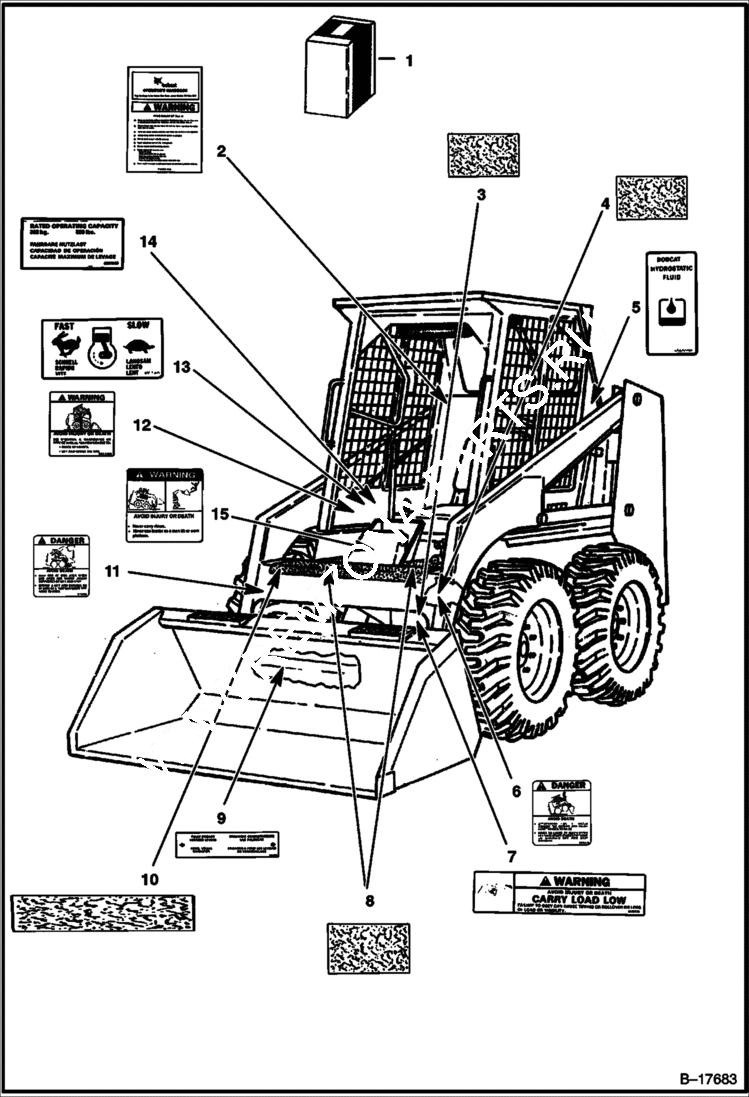 Схема запчастей Bobcat 500s - DECALS ACCESSORIES & OPTIONS