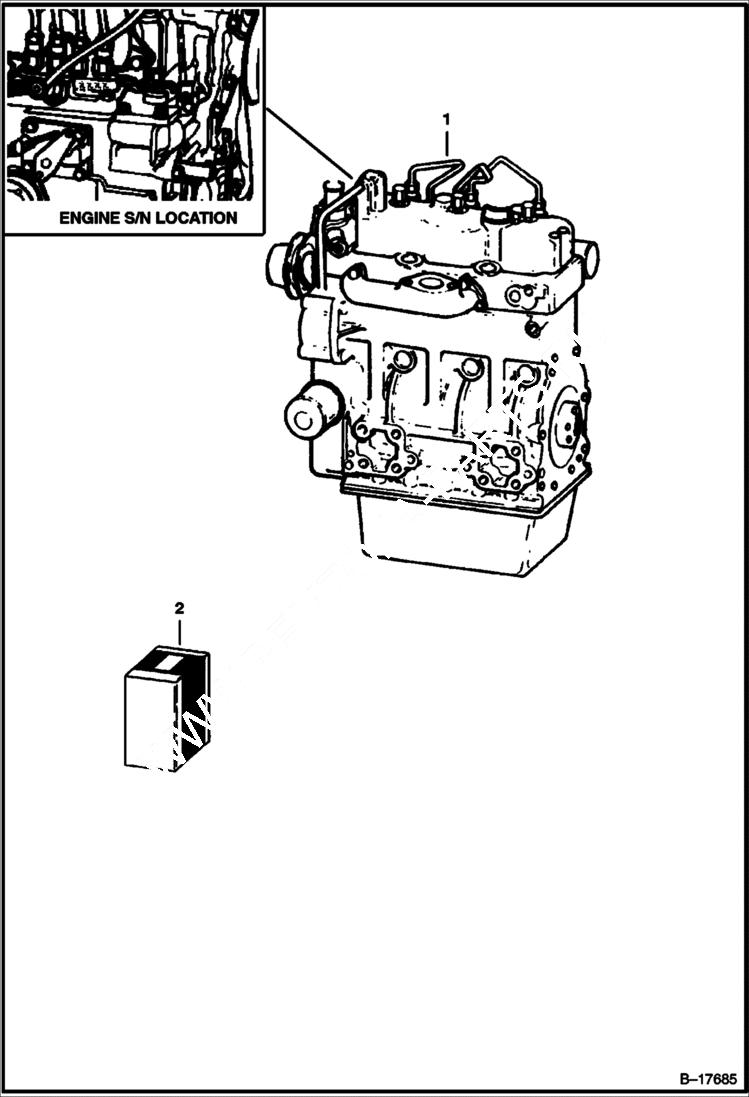 Схема запчастей Bobcat 400s - ENGINE (Kubota D750) (5618 11001- & 5619 11001-) POWER UNIT