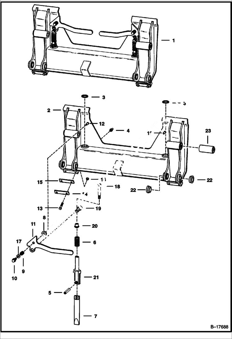 Схема запчастей Bobcat 900s - BOB-TACH MAIN FRAME