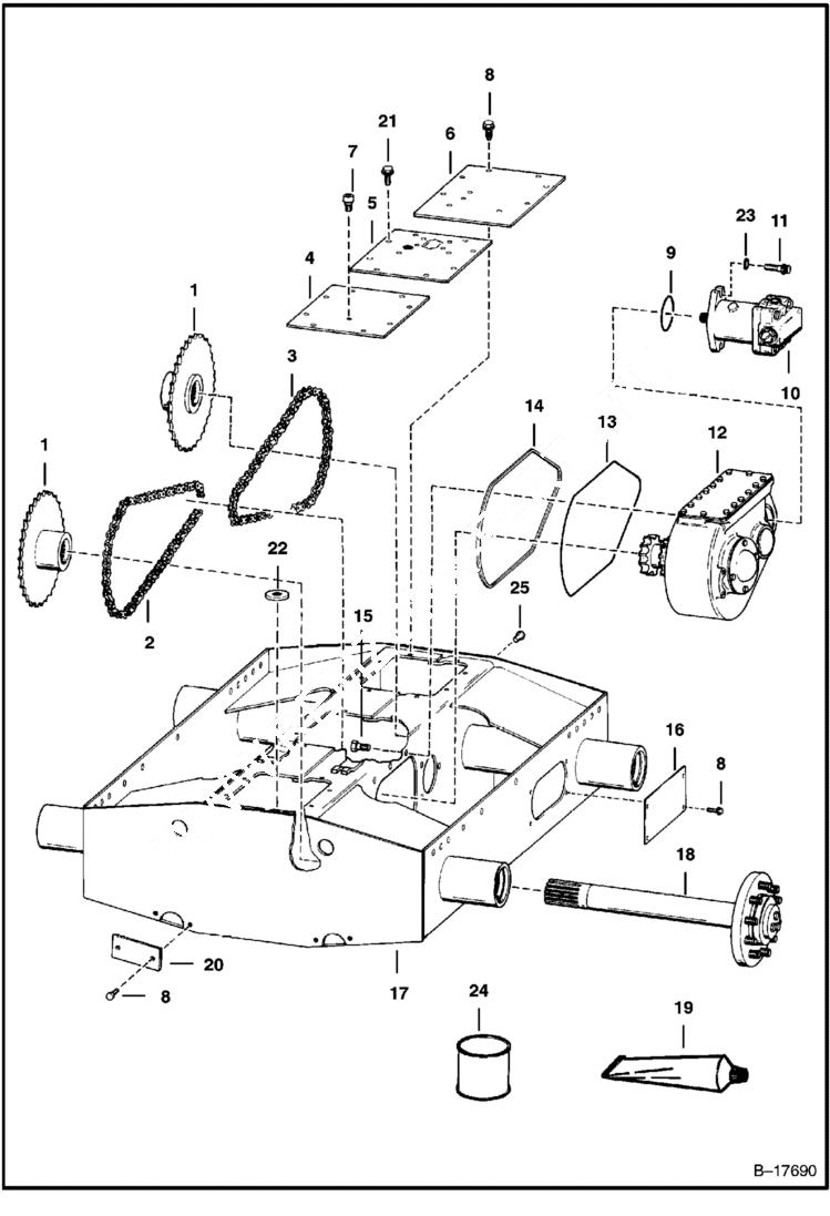 Схема запчастей Bobcat 900s - DRIVE TRAIN DRIVE TRAIN