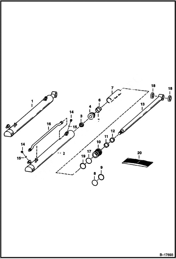Схема запчастей Bobcat 900s - LIFT CYLINDER HYDRAULIC SYSTEM