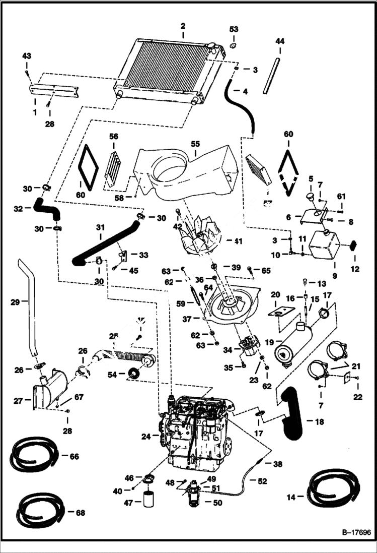 Схема запчастей Bobcat 900s - ENGINE & ATTACHING PARTS POWER UNIT