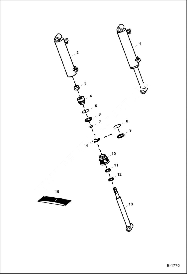 Схема запчастей Bobcat 900s - CAB TILT CYLINDER (S/N 12715 & Below - 1.00(25.4mm) Rod) MAIN FRAME