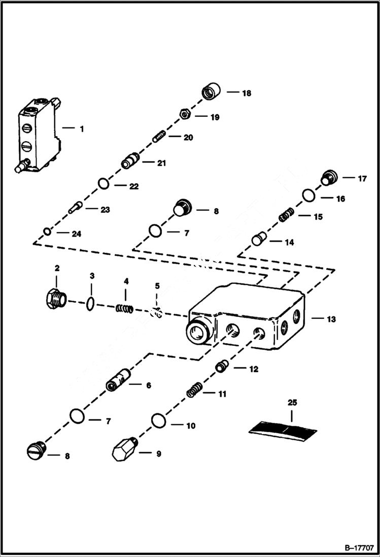 Схема запчастей Bobcat 900s - BUCKET POSITION VALVE (S/N 12305 & Above) HYDRAULIC SYSTEM