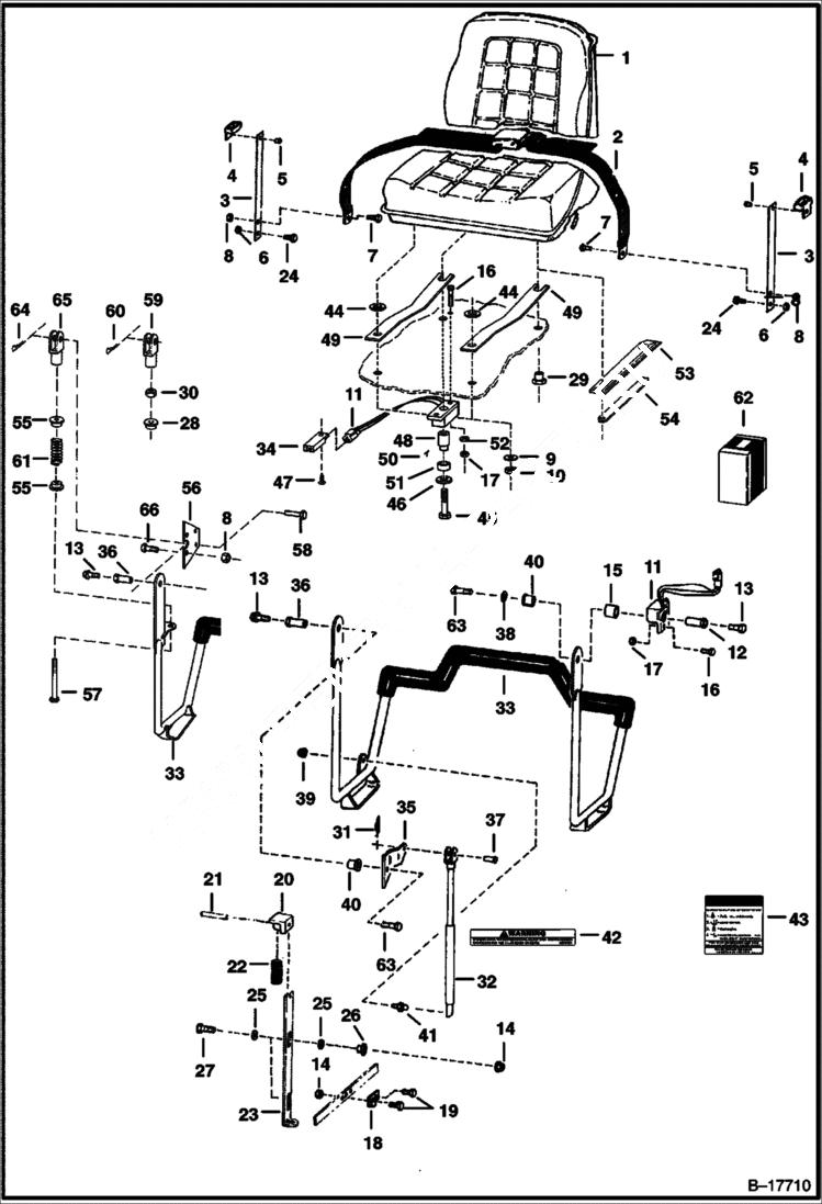 Схема запчастей Bobcat 500s - SEAT & SEAT BAR MAIN FRAME