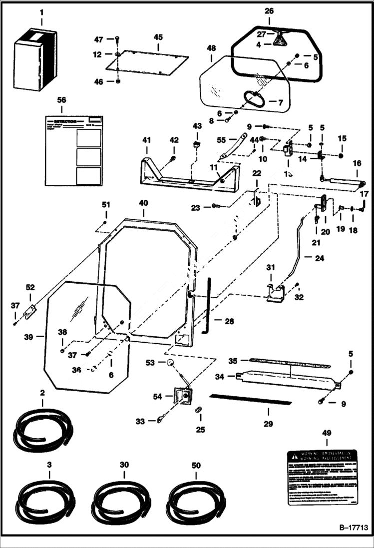 Схема запчастей Bobcat 900s - CAB ENCLOSURE (R.H. Special Purpose) ACCESSORIES & OPTIONS