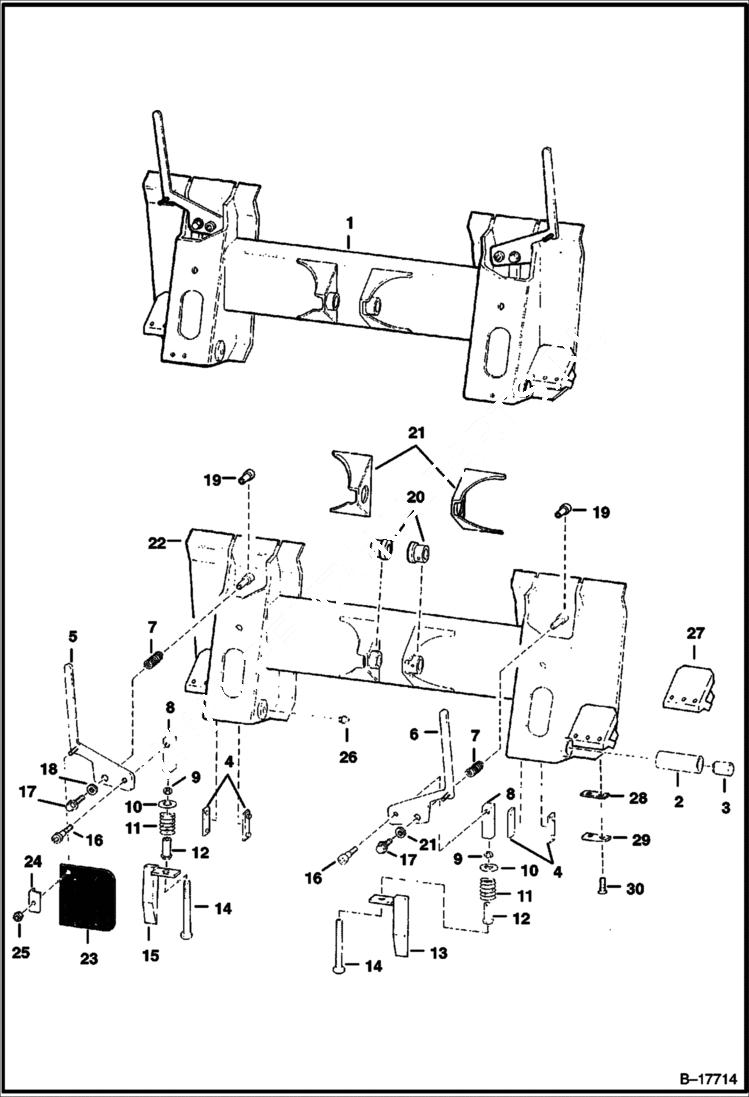 Схема запчастей Bobcat 500s - BOB-TACH MAIN FRAME