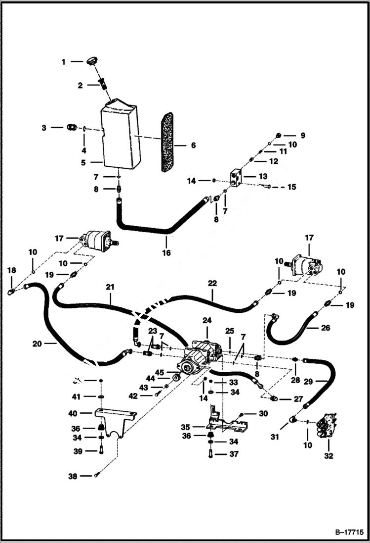 Схема запчастей Bobcat 500s - HYDROSTATIC CIRCUITRY HYDROSTATIC SYSTEM