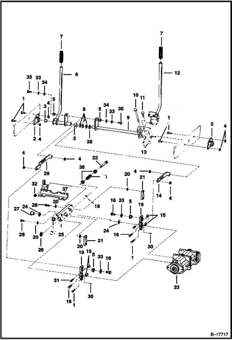 Схема запчастей Bobcat 500s - HAND CONTROLS HYDROSTATIC SYSTEM