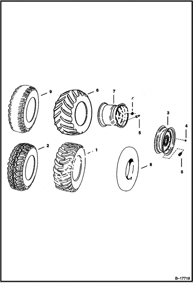 Схема запчастей Bobcat 900s - TIRES & RIMS ACCESSORIES & OPTIONS