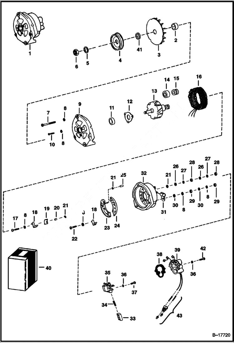 Схема запчастей Bobcat 500s - ALTERNATOR (Bobcat) ELECTRICAL SYSTEM