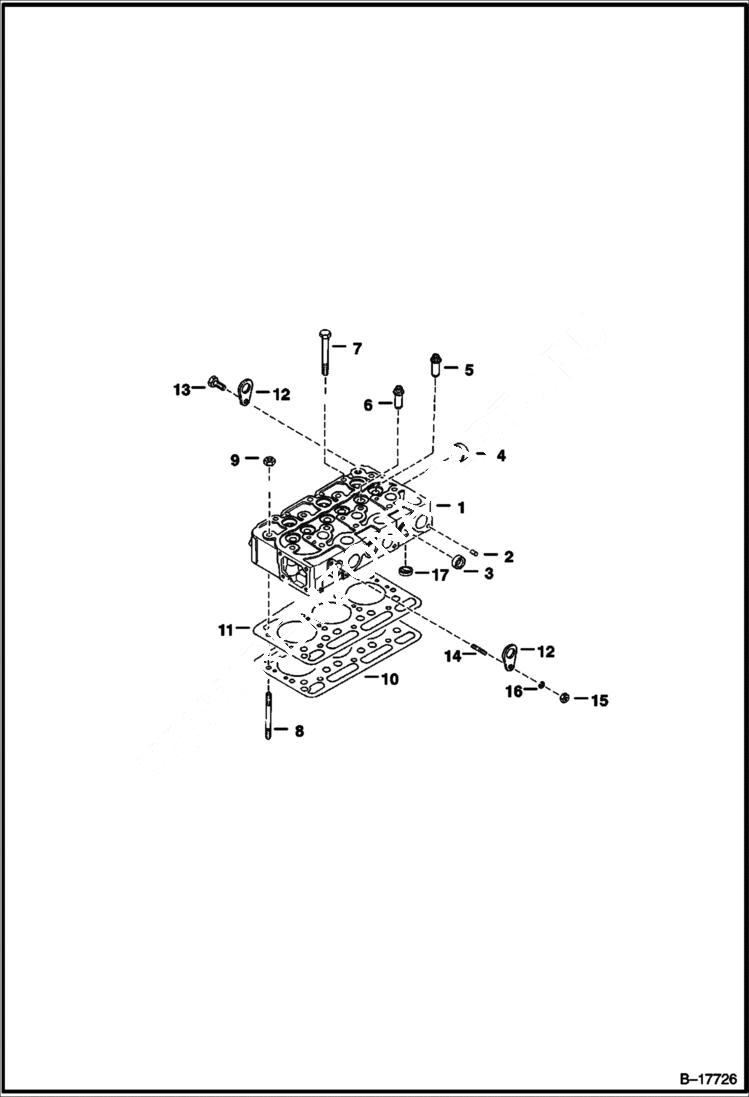 Схема запчастей Bobcat 500s - CYLINDER HEAD POWER UNIT