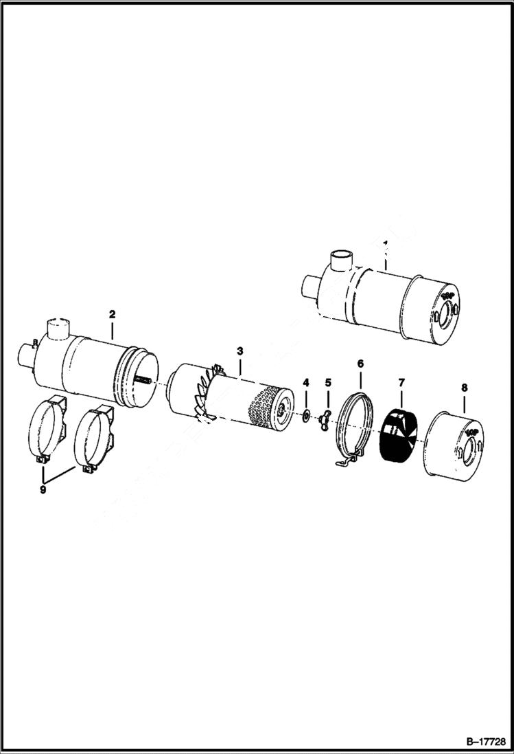 Схема запчастей Bobcat 500s - AIR CLEANER POWER UNIT