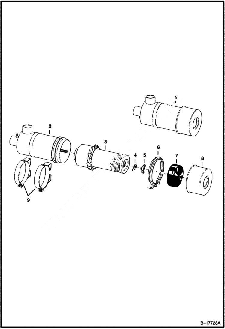 Схема запчастей Bobcat 600s - AIR CLEANER (Deutz 511 - Single Element) POWER UNIT