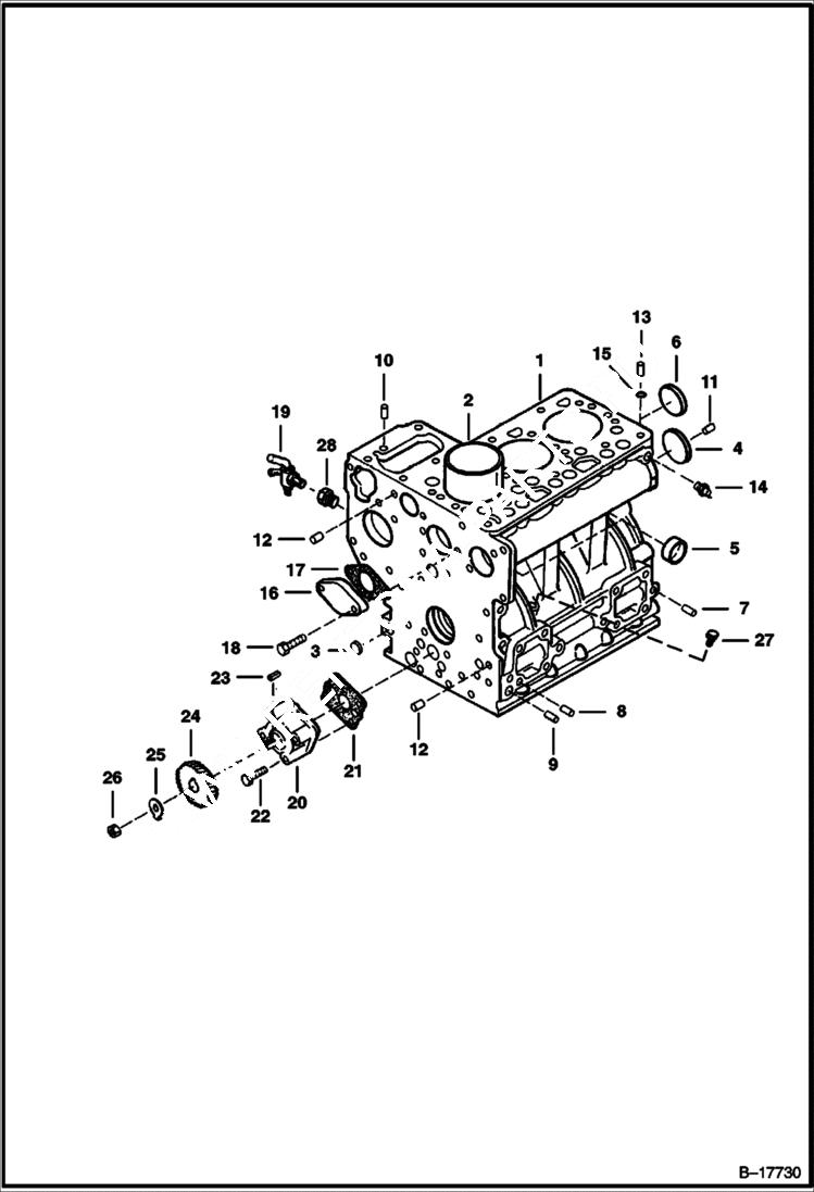 Схема запчастей Bobcat 500s - CRANKCASE POWER UNIT