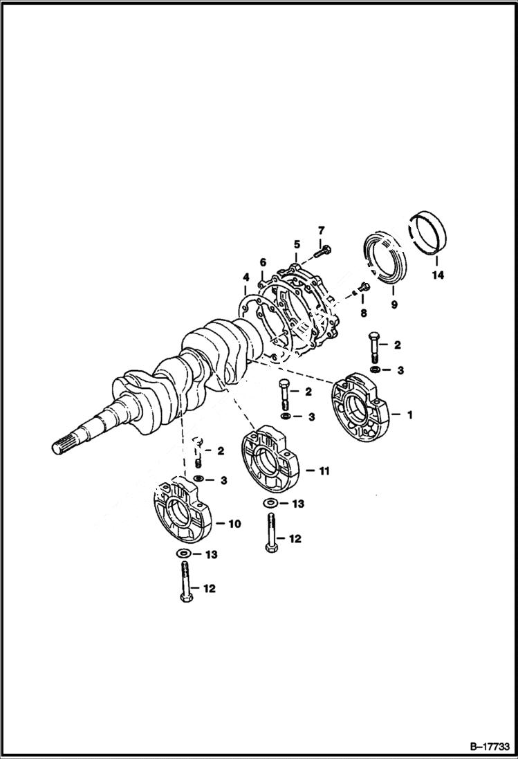 Схема запчастей Bobcat 500s - MAIN BEARING CASE POWER UNIT