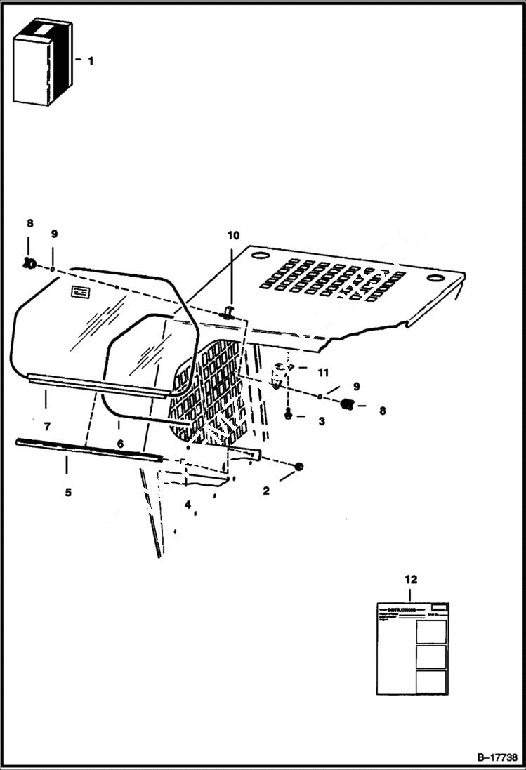 Схема запчастей Bobcat 500s - CAB WINDOWS (Rear) ACCESSORIES & OPTIONS