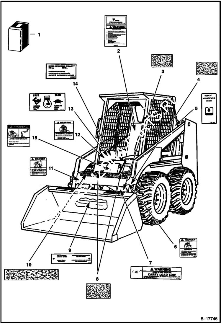 Схема запчастей Bobcat 500s - DECALS ACCESSORIES & OPTIONS