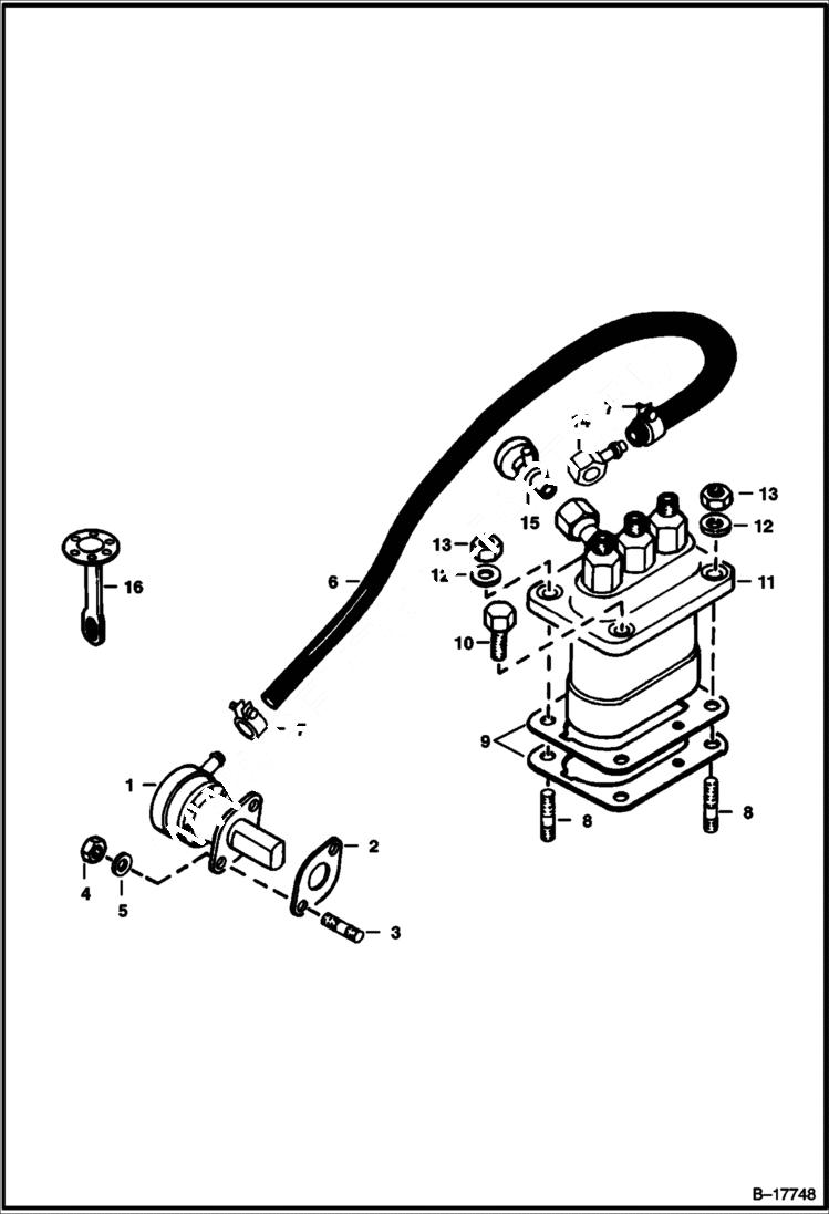 Схема запчастей Bobcat 500s - FUEL & INJECTION PUMP POWER UNIT