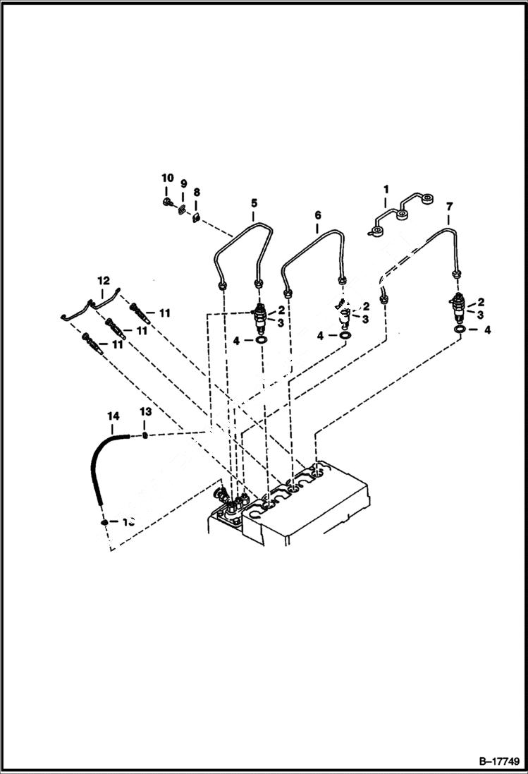 Схема запчастей Bobcat 500s - INJECTOR NOZZLES POWER UNIT