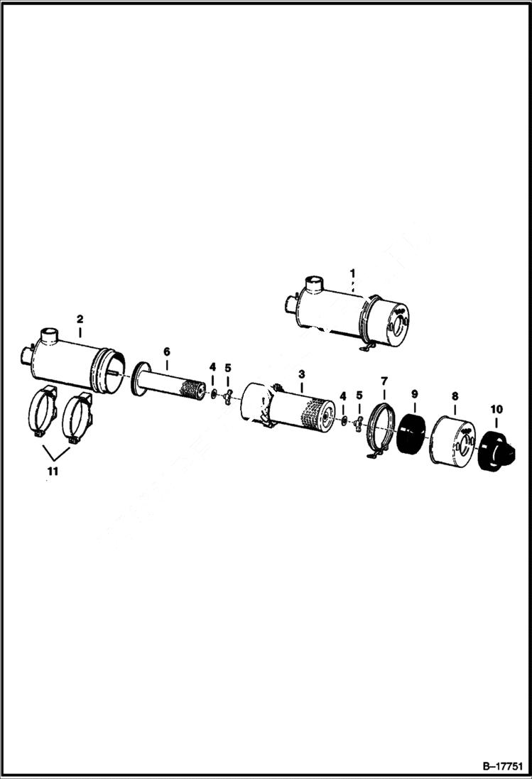 Схема запчастей Bobcat 500s - AIR CLEANER POWER UNIT