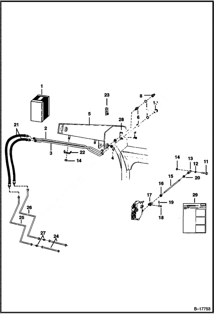 Схема запчастей Bobcat 500s - AUXILIARY HYDRAULICS KIT (S/N 513012129 - 513030999, S/N 513032306 & Above) ACCESSORIES & OPTIONS