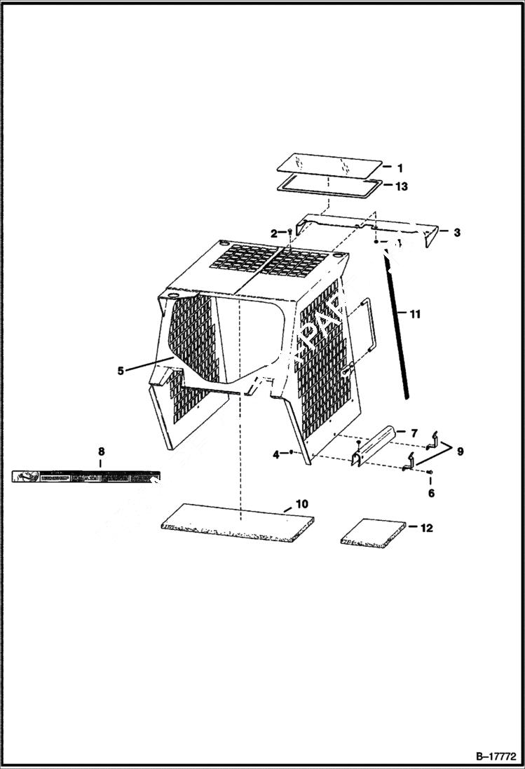 Схема запчастей Bobcat 800s - OPERATOR CAB (For European Export Kit) ACCESSORIES & OPTIONS