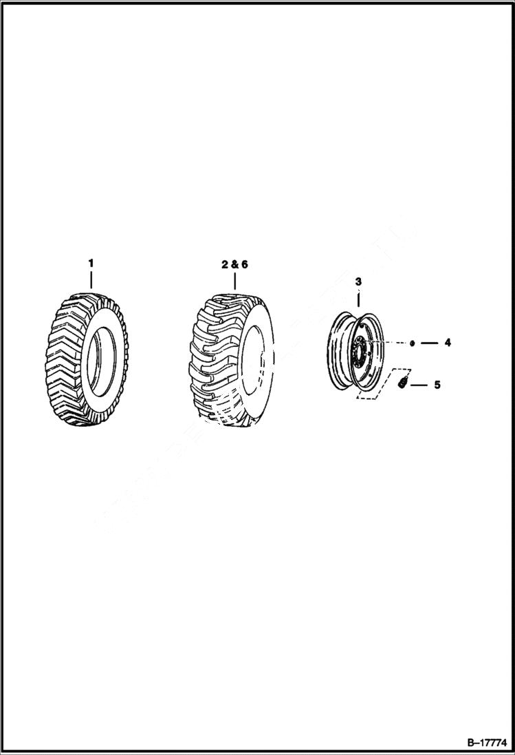 Схема запчастей Bobcat 500s - TIRES & RIMS ACCESSORIES & OPTIONS