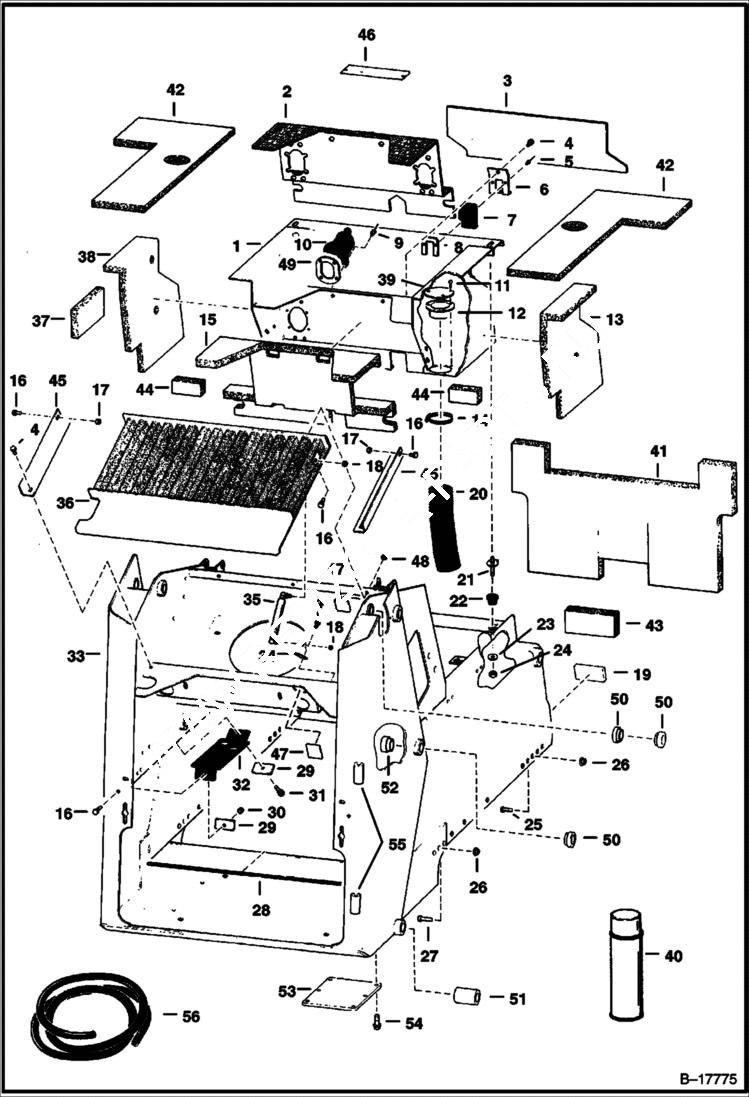 Схема запчастей Bobcat 900s - MAIN FRAME & ATTACHING PARTS MAIN FRAME