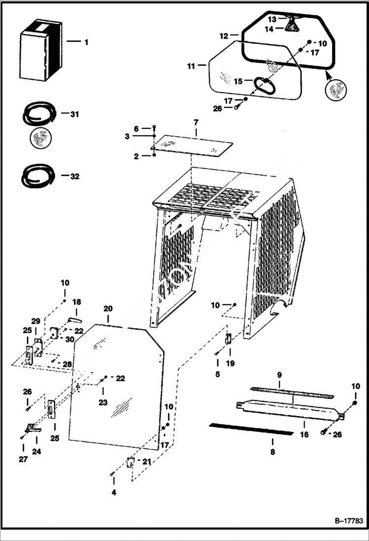 Схема запчастей Bobcat 900s - CAB ENCLOSURE (Special) ACCESSORIES & OPTIONS