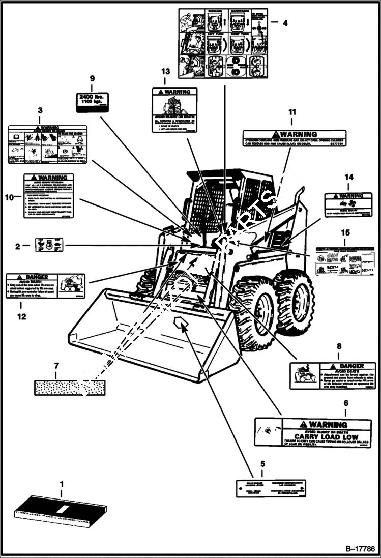 Схема запчастей Bobcat 900s - DECALS ACCESSORIES & OPTIONS