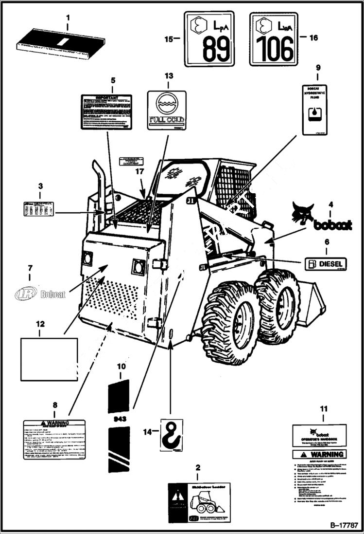 Схема запчастей Bobcat 900s - DECALS ACCESSORIES & OPTIONS