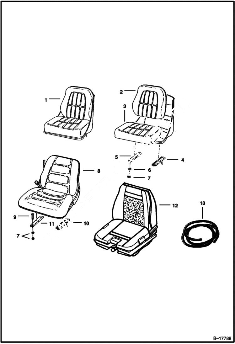 Схема запчастей Bobcat 900s - SEAT MAIN FRAME