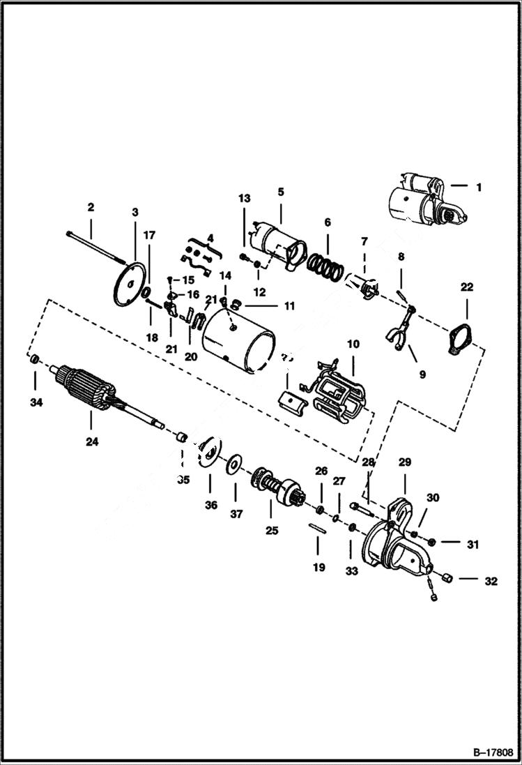 Схема запчастей Bobcat 900s - STARTER (Delco 1998376) ELECTRICAL SYSTEM