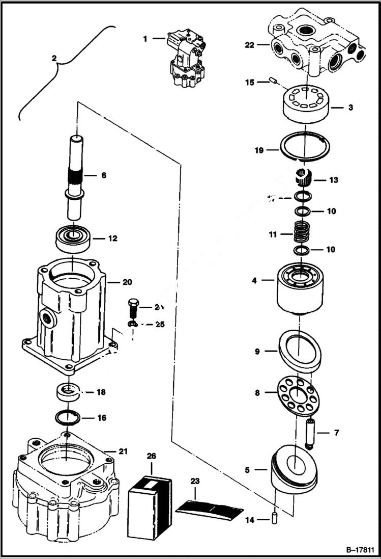 Схема запчастей Bobcat 225 - SWING MOTOR HYDRAULIC SYSTEM