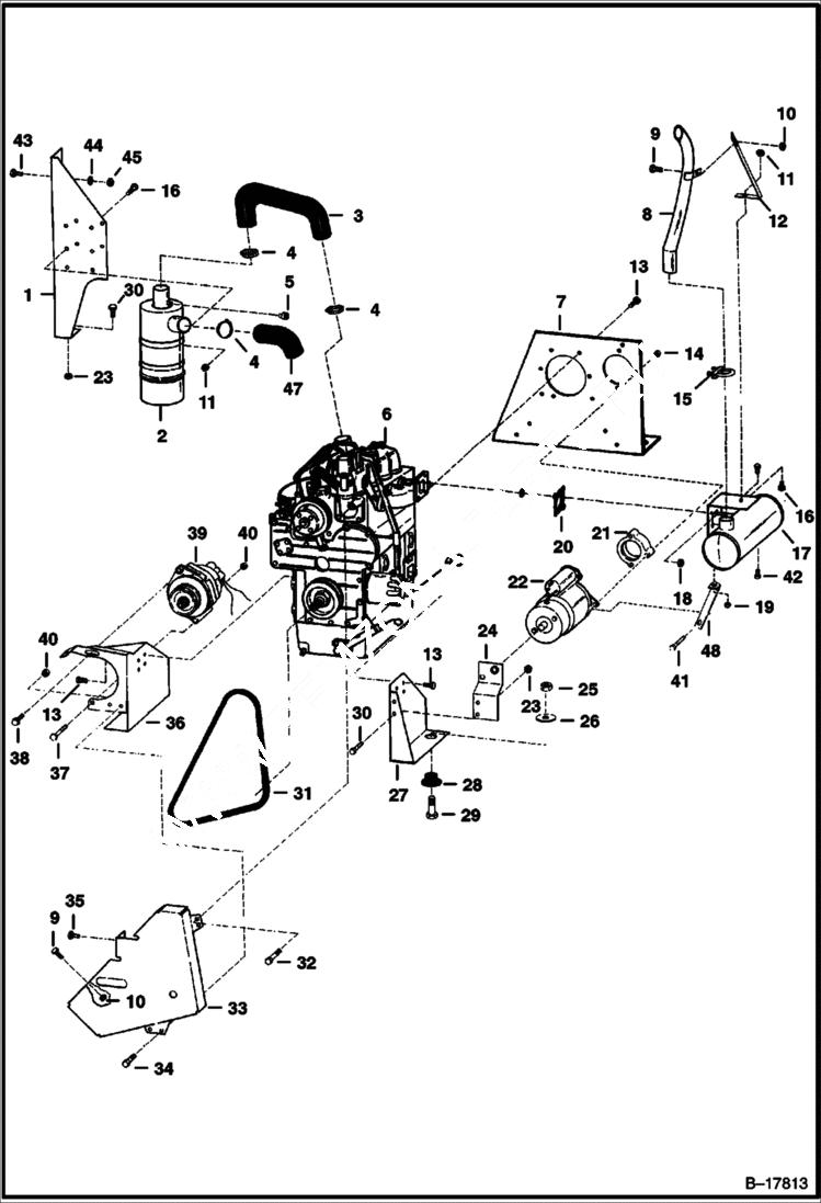 Схема запчастей Bobcat 500s - ENGINE & ATTACHING PARTS POWER UNIT