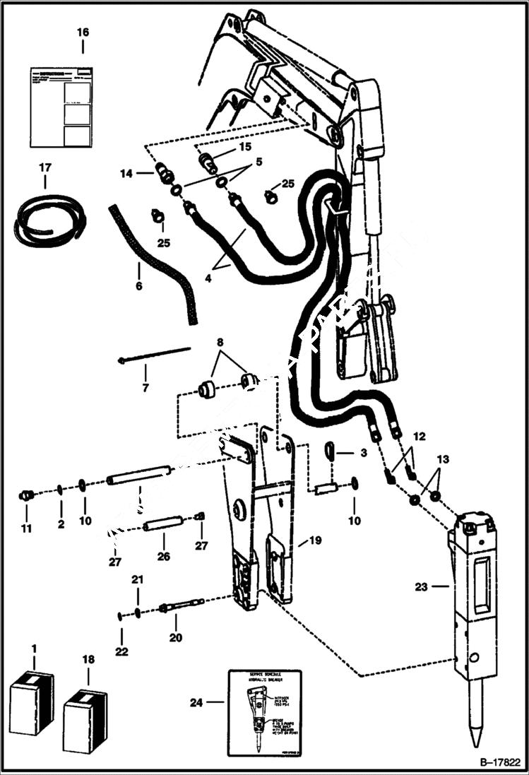 Схема запчастей Bobcat BREAKERS - BREAKER (Mounting Kit) (2560) (2570) (Use on 225) Экскаваторы