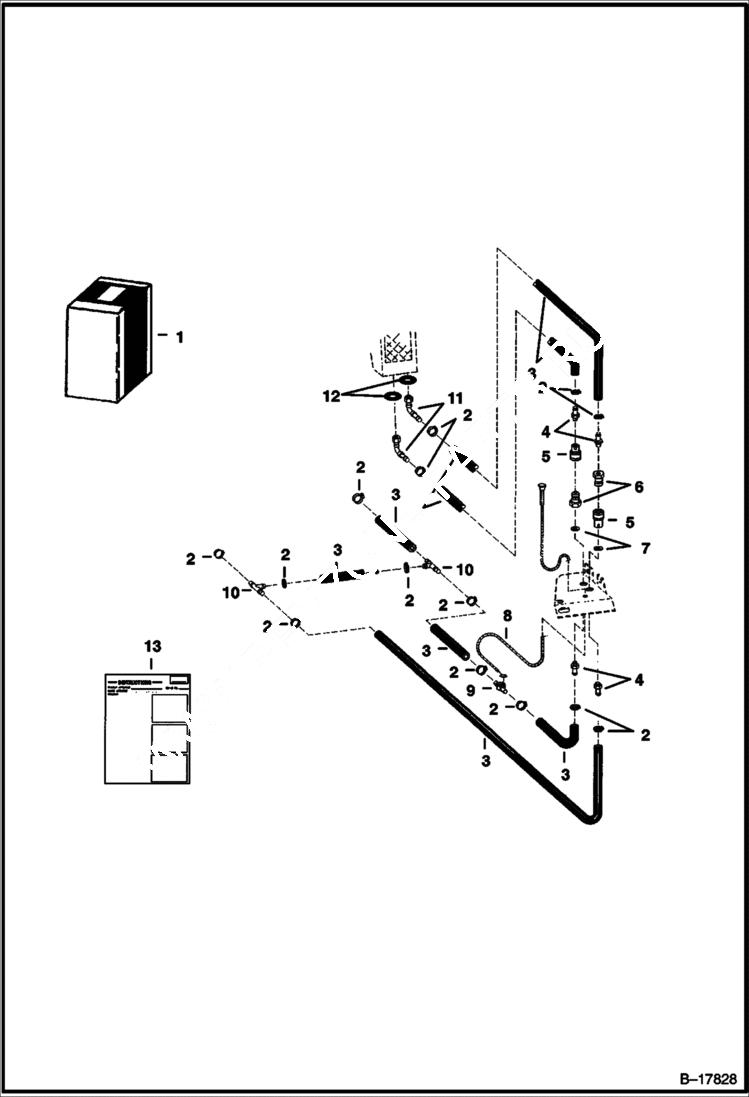 Схема запчастей Bobcat 700s - HEATER PLUMBING KIT (Red Dot) ACCESSORIES & OPTIONS