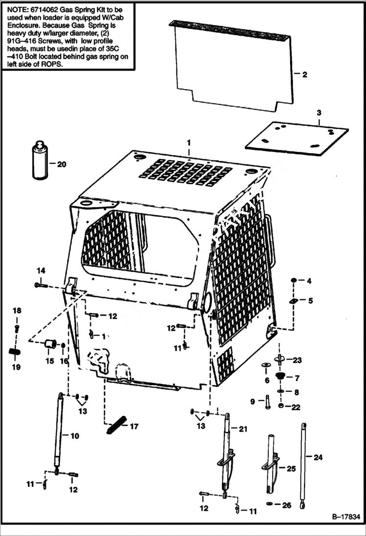 Схема запчастей Bobcat 500s - OPERATOR CAB MAIN FRAME