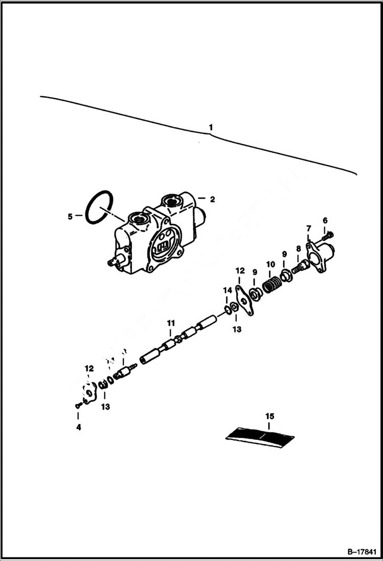 Схема запчастей Bobcat 220 - VALVE SECTION L.H. Travel HYDRAULIC SYSTEM