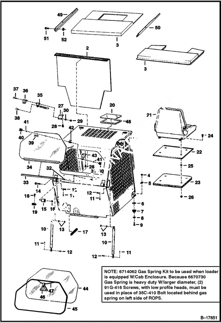 Схема запчастей Bobcat 500s - DELUXE OPERATOR CAB ACCESSORIES & OPTIONS