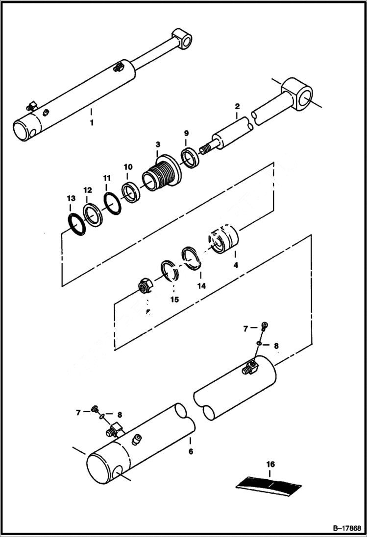 Схема запчастей Bobcat 331 - ARM CYLINDER (S/N 512913001 - 512915338) HYDRAULIC SYSTEM