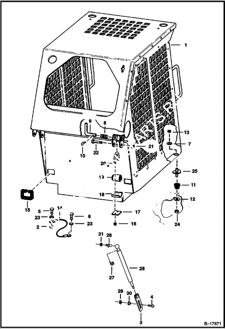 Схема запчастей Bobcat 400s - OPERATOR CAB MAIN FRAME